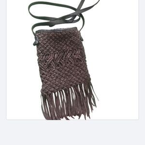 Lucky Brand Woven Brown Crossbody Bag